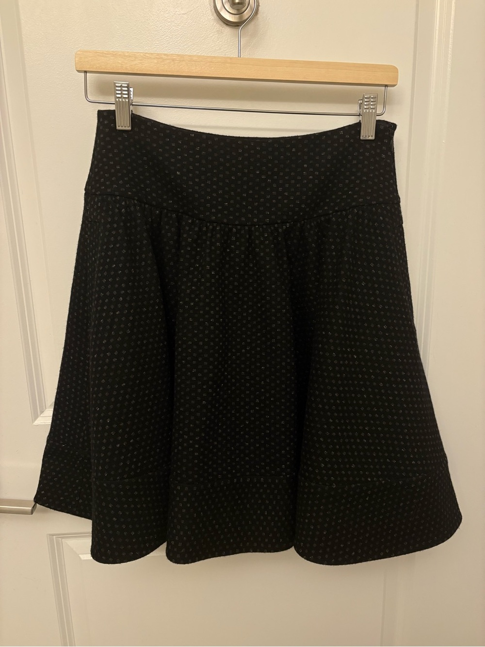 Diane von Furstenberg DVF Black Wool Blend A-Line Skirt Size 2 Dark Academia